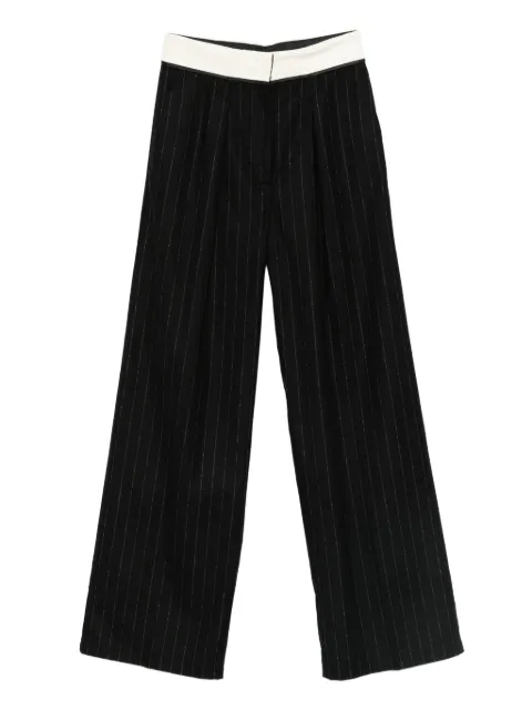 Forte Forte pantalones rectos con rayas diplomáticas estampadas
