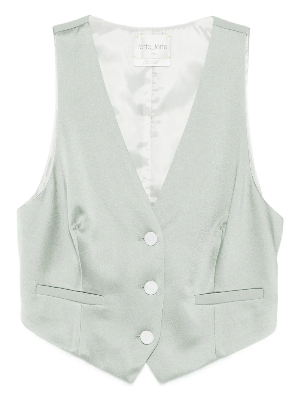 Forte Gilet met knoopsluiting en zak Groen