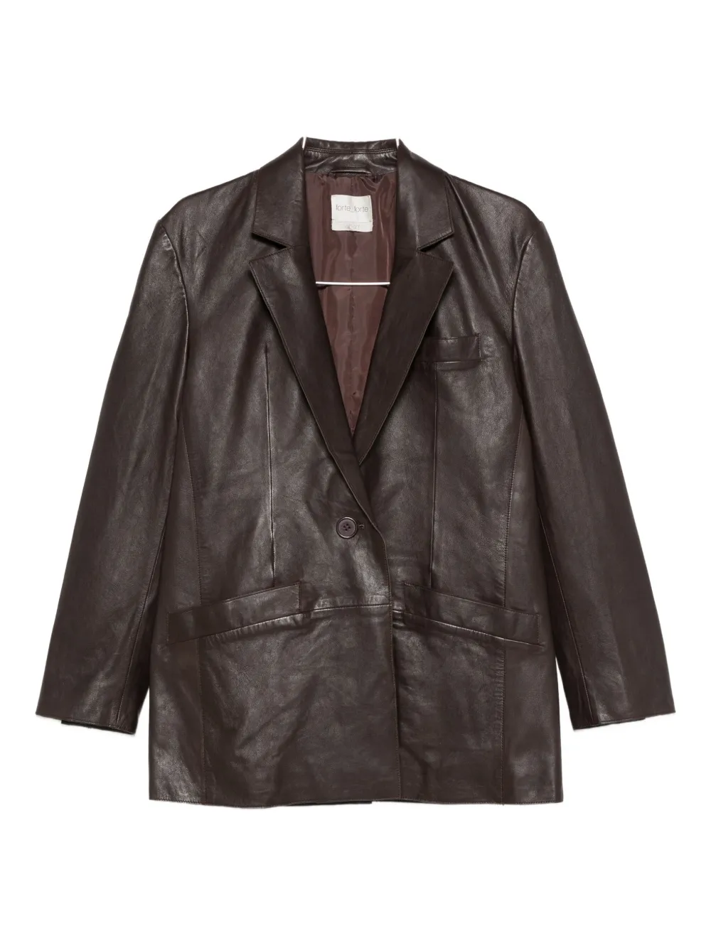 Forte Forte Leather Single-breasted Blazer In Brown