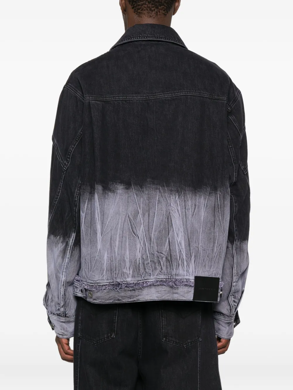 Feng Chen Wang Dip-dye Denim Jacket In Black