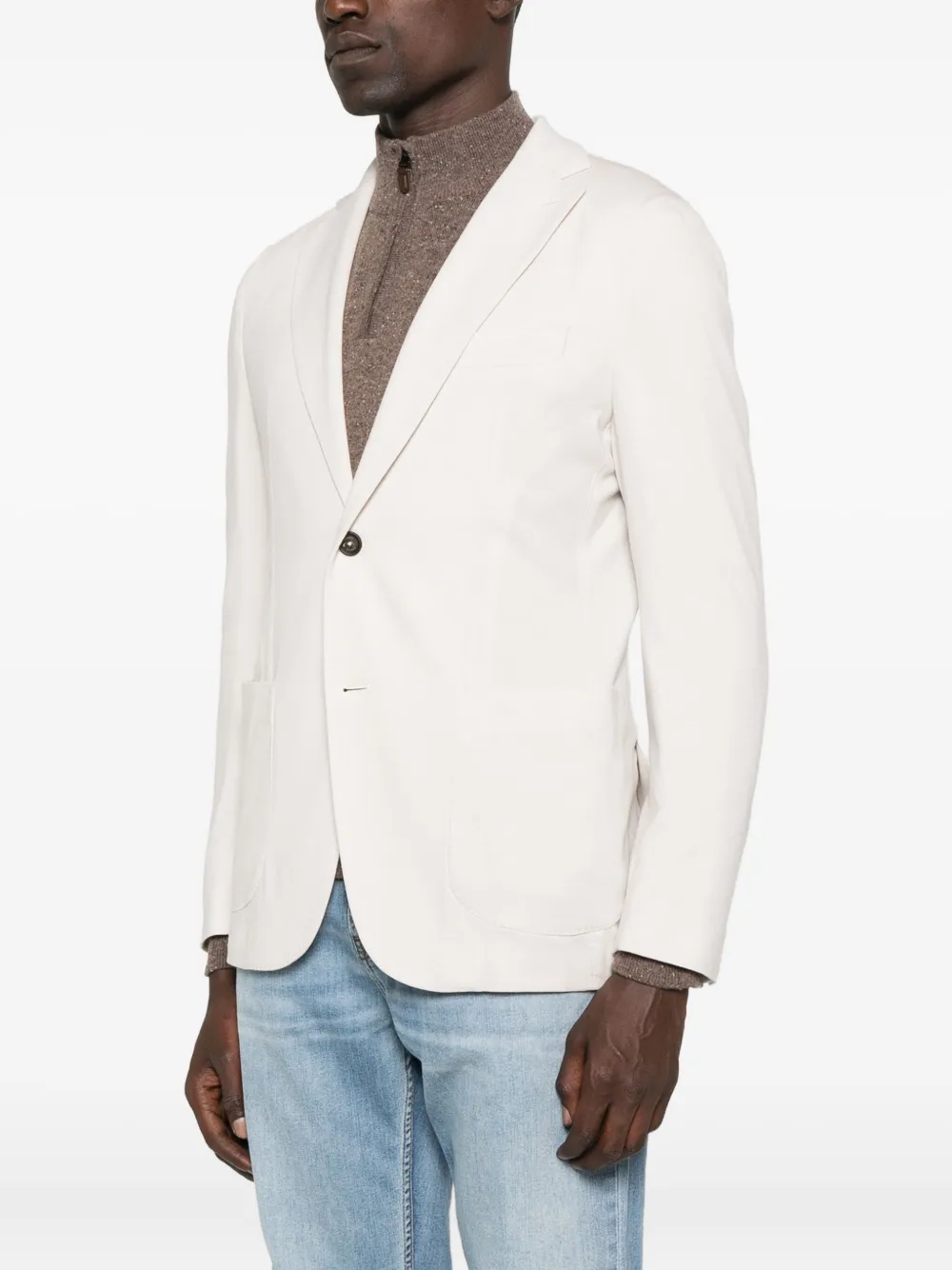 Eleventy two-button patch-pocket blazer Beige