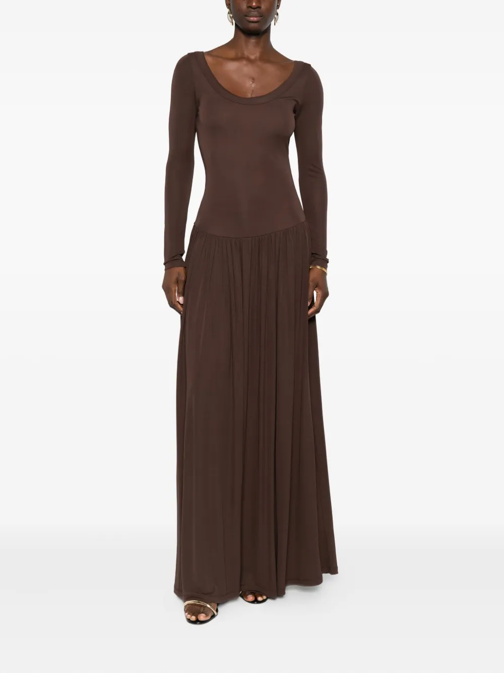 Aya Muse long-sleeved dress - Bruin