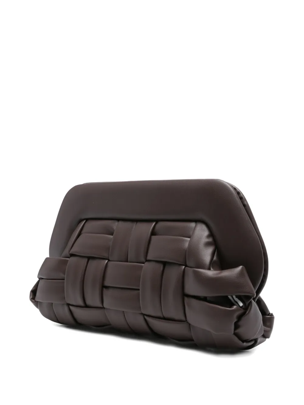 Themoirè Bios geweven clutch Bruin