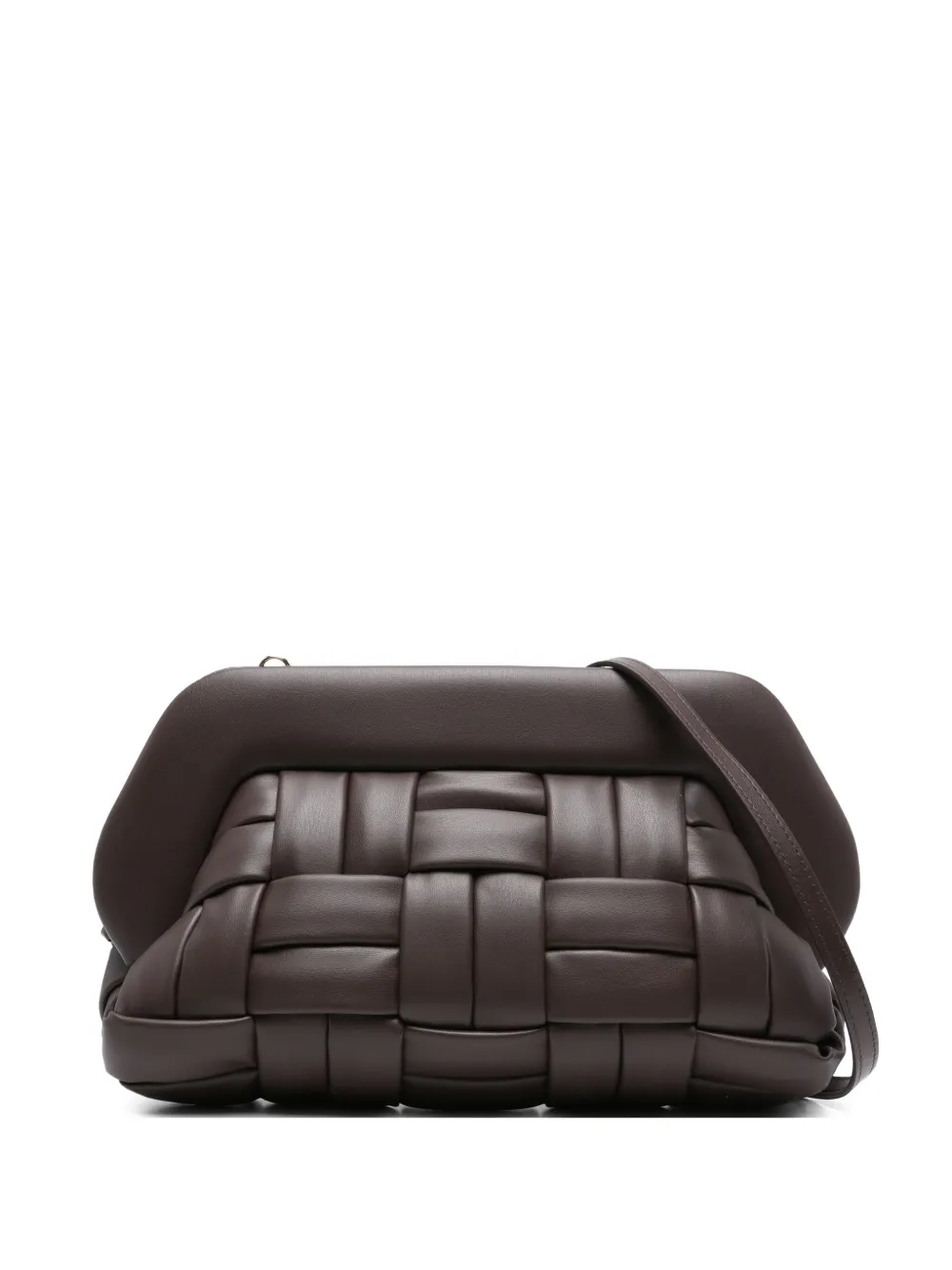 Themoirè Bios geweven clutch Bruin