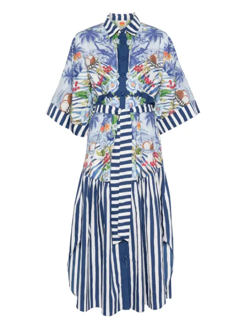 FARM Rio floral-print striped dress