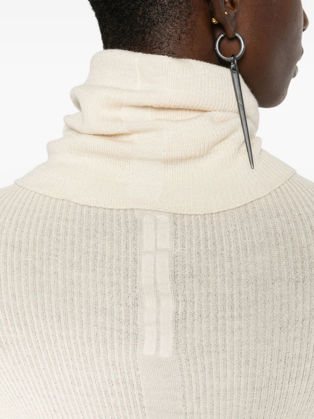 Rick Owens Geribbelde coltrui Beige