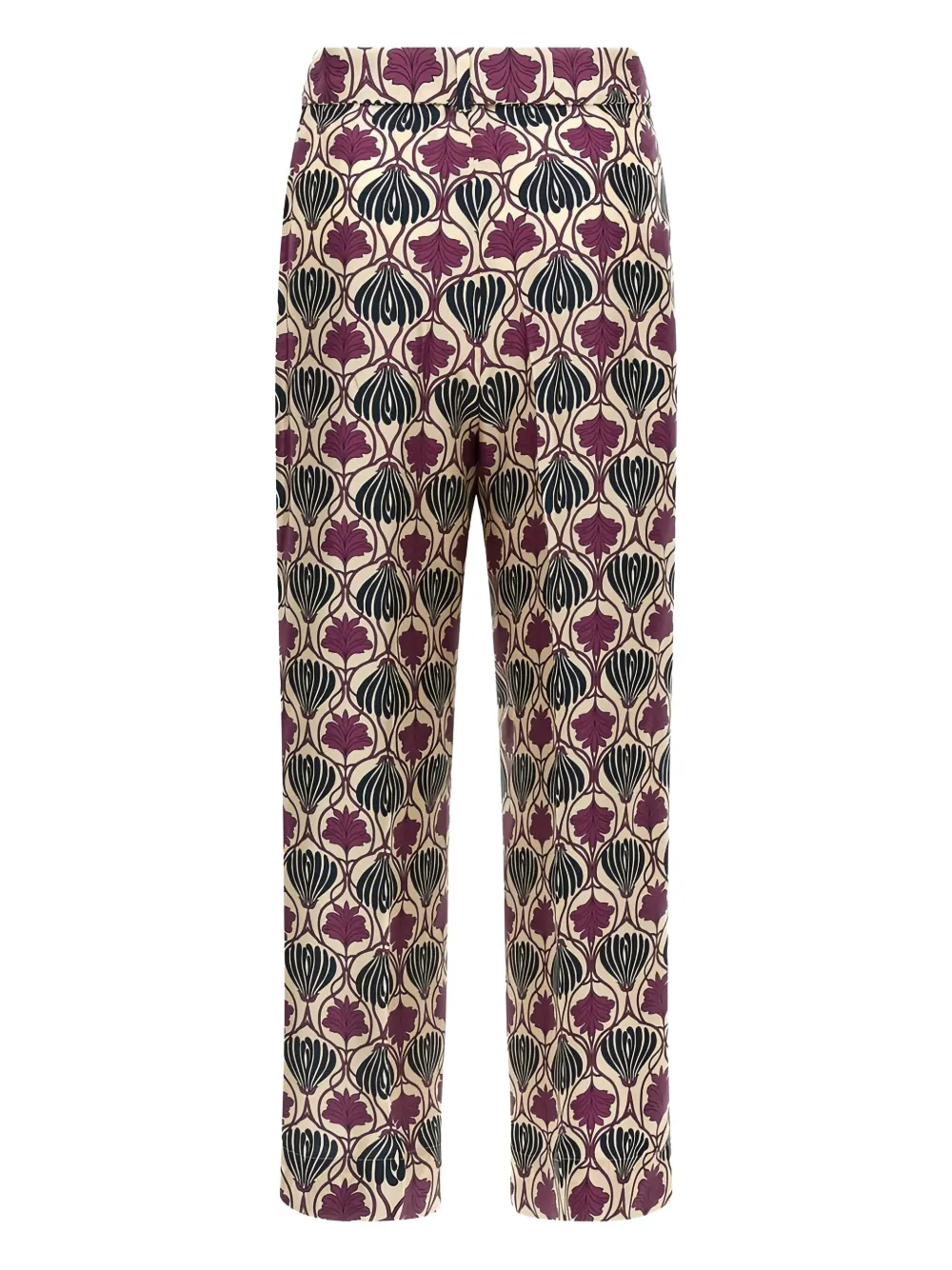 Max Mara Broek met bloemenprint - Beige