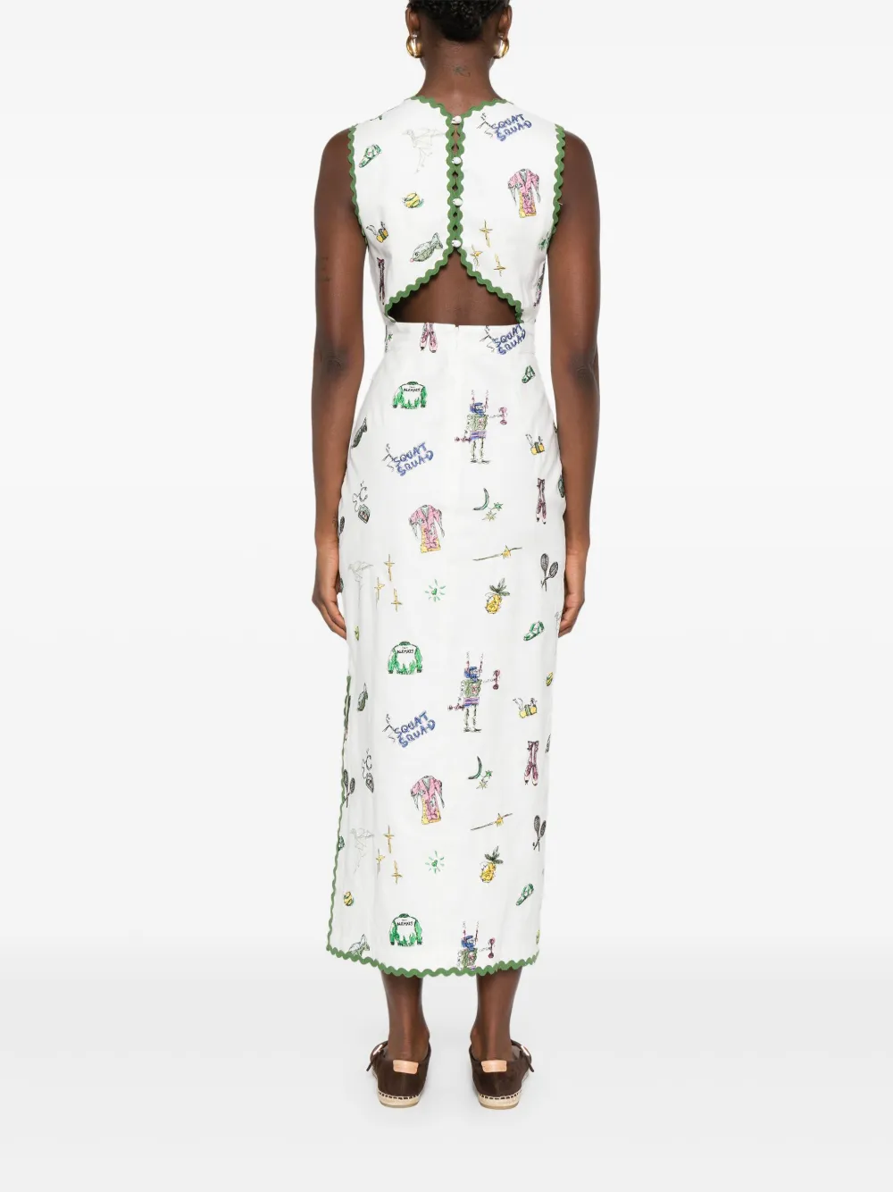 ALEMAIS Play jurk met grafische print Beige