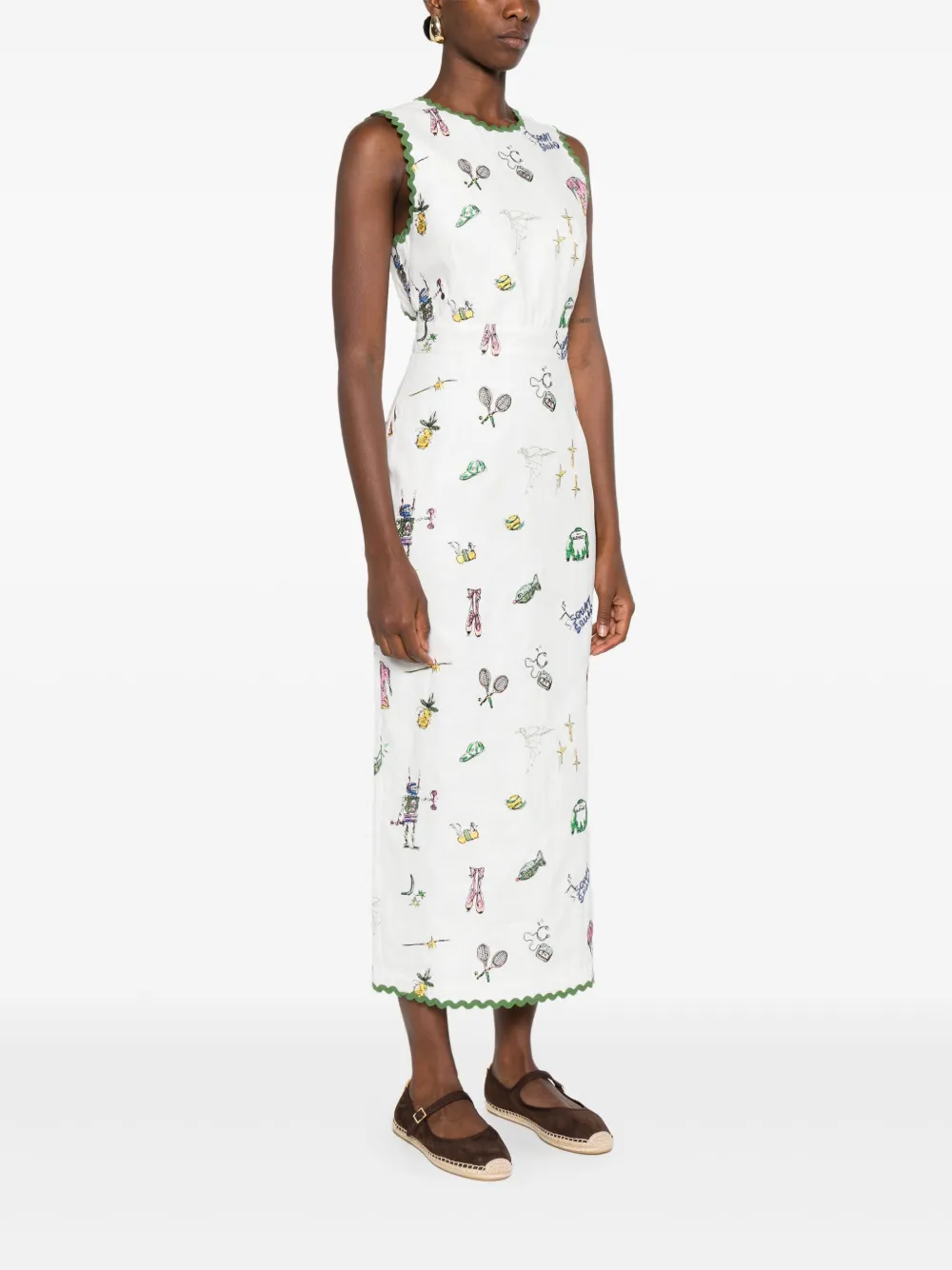 ALEMAIS Play jurk met grafische print Beige