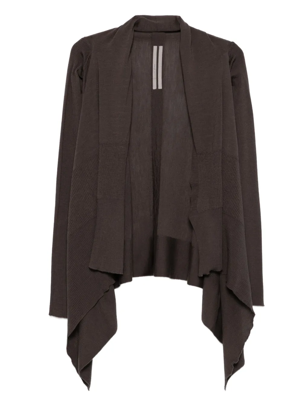 Rick Owens Asymmetric Cardigan In Gray
