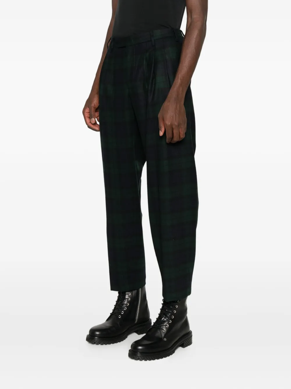 Briglia 1949 Geruite broek met geplooide voorkant Blauw