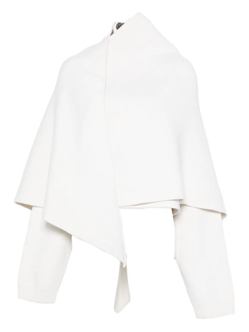 Alberta Ferretti Asymmetric Draped Jacket In White