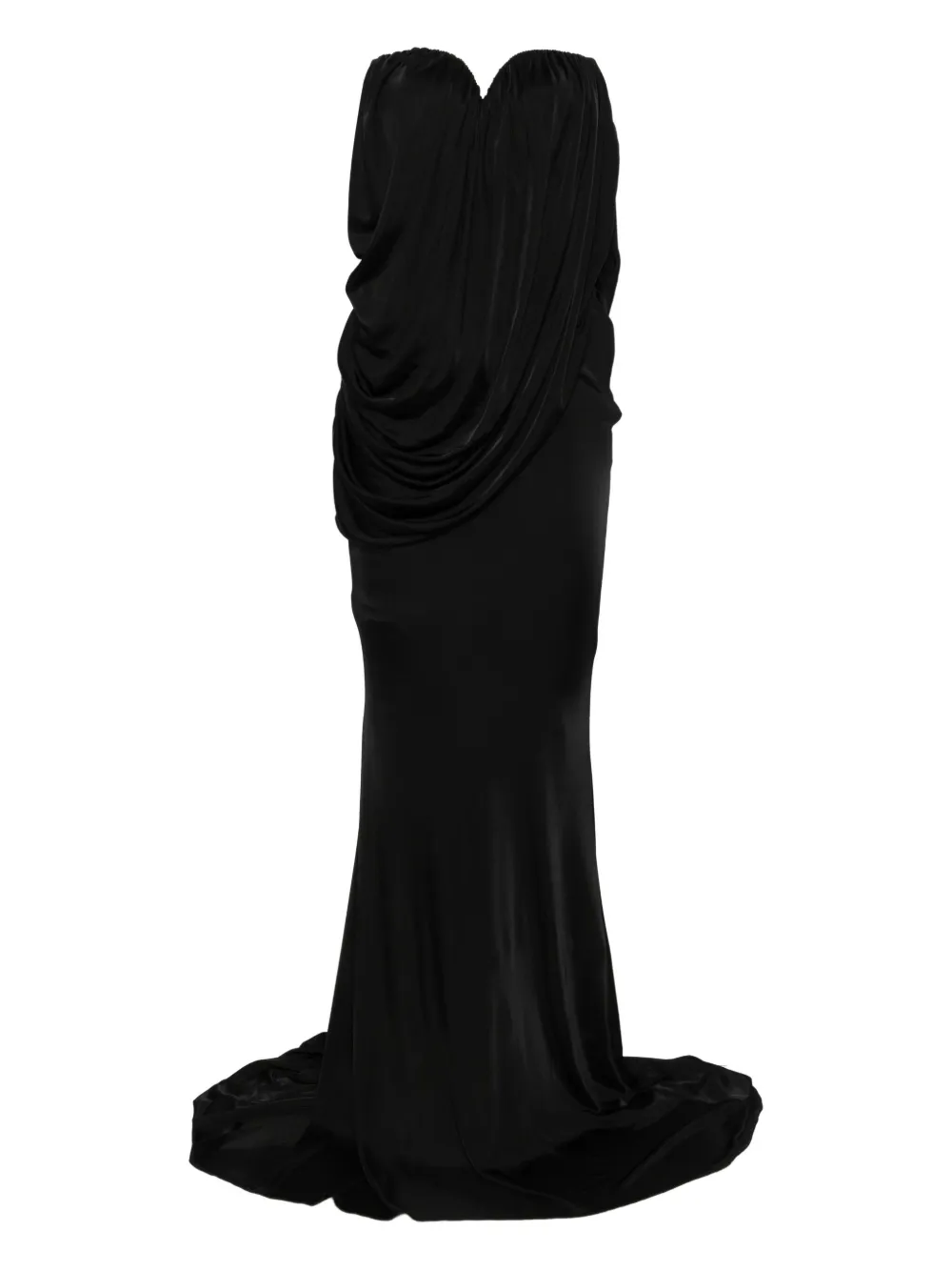 Giuseppe Di Morabito Draped Strapless Cowl-neck Gown In Black