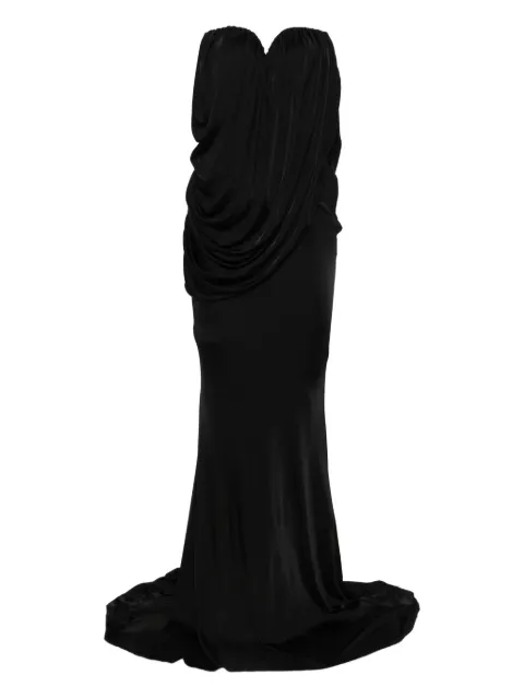 Giuseppe Di Morabito draped strapless cowl-neck gown