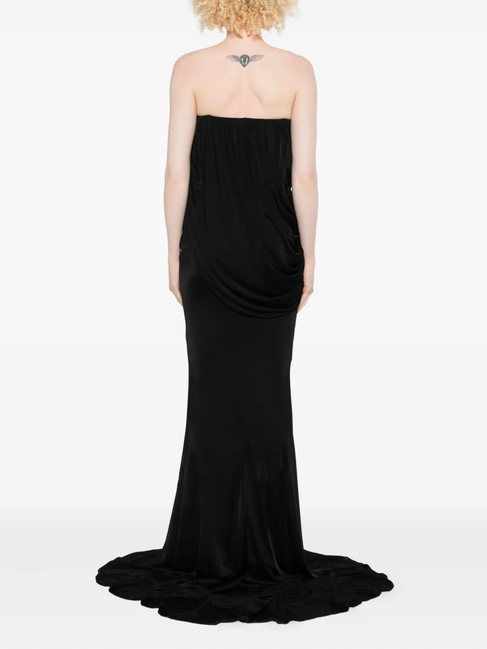 Giuseppe Di Morabito Draped Strapless Cowl-neck Gown In Black