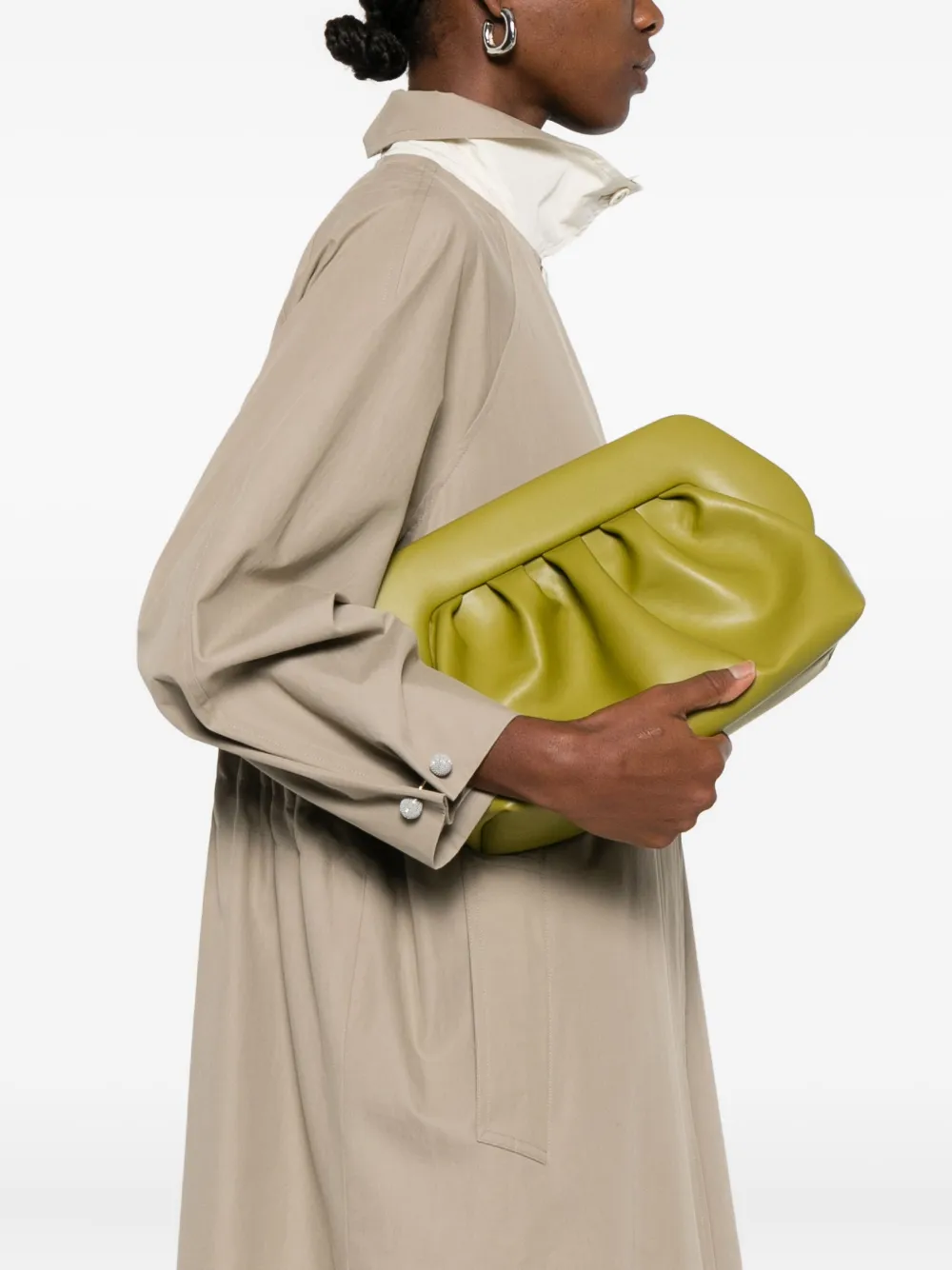 Themoirè Bios pleated clutch bag - Groen