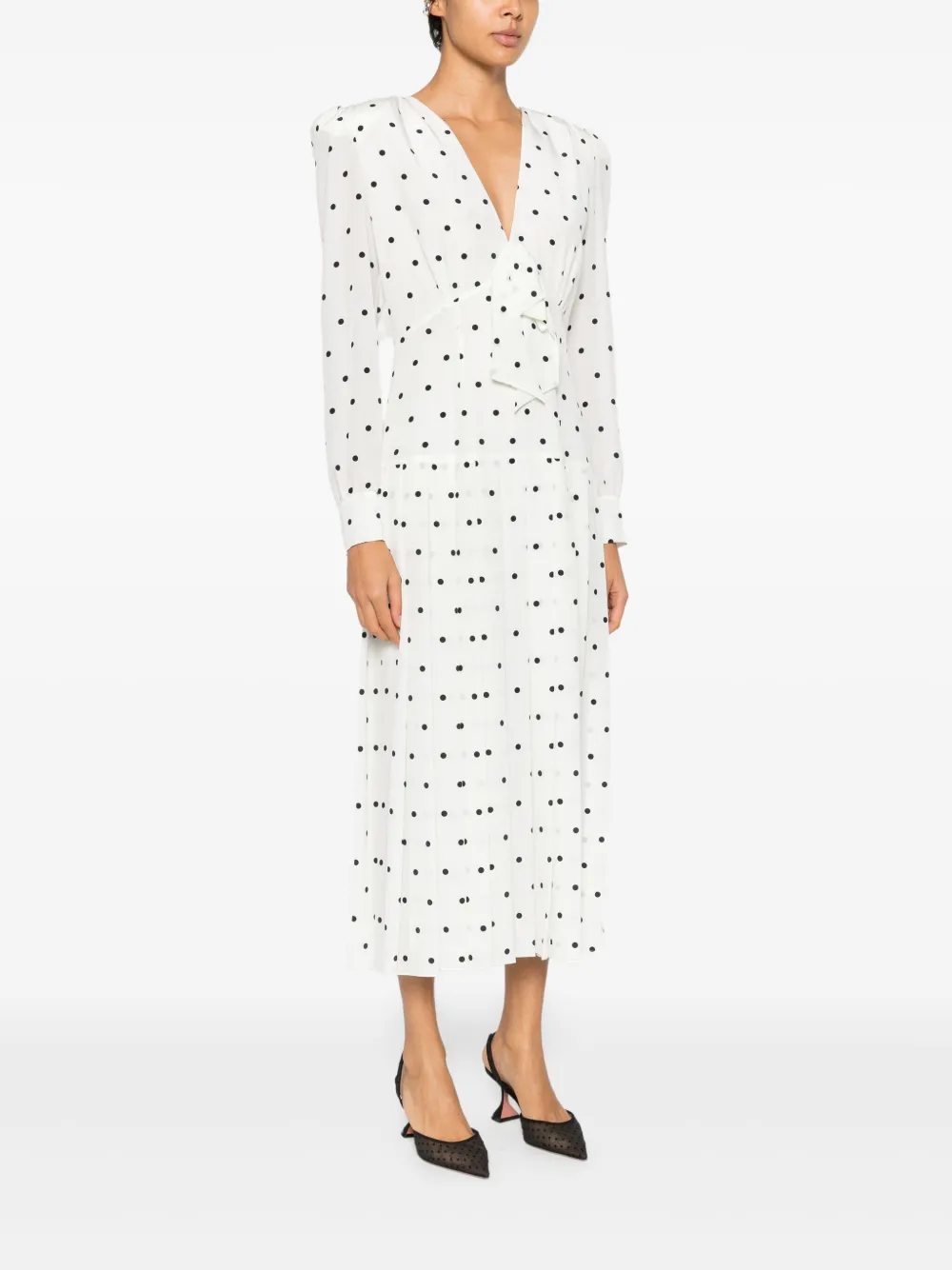 Alessandra Rich Midi-jurk met stippen Wit