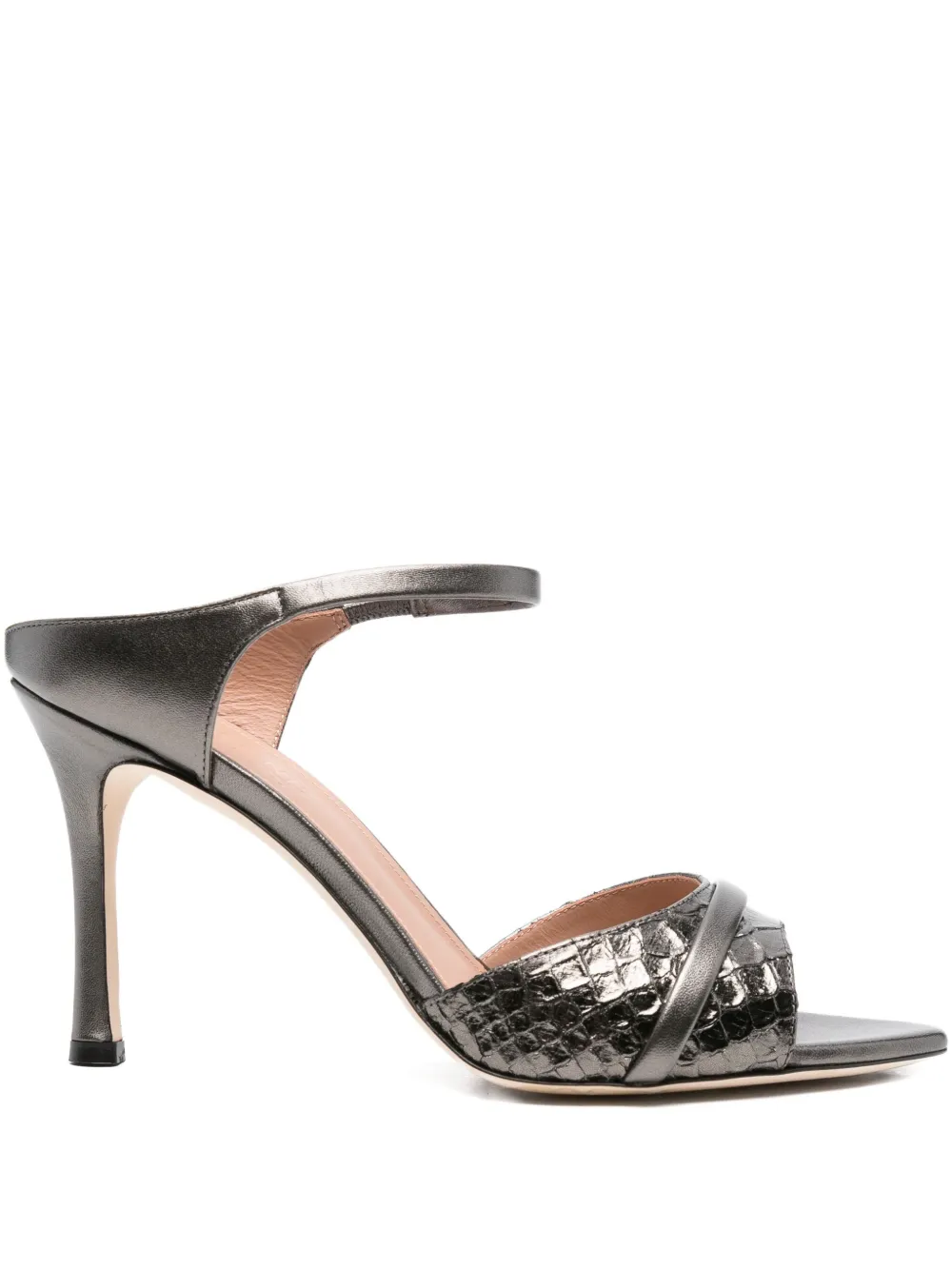 Malone Souliers 95mm Yuna ankle-strap woven sandals Grey