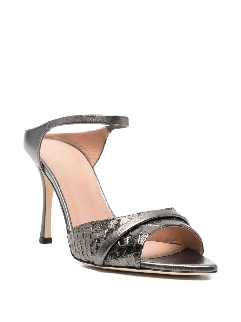 Malone Souliers 95mm Yuna ankle-strap woven sandals Grey