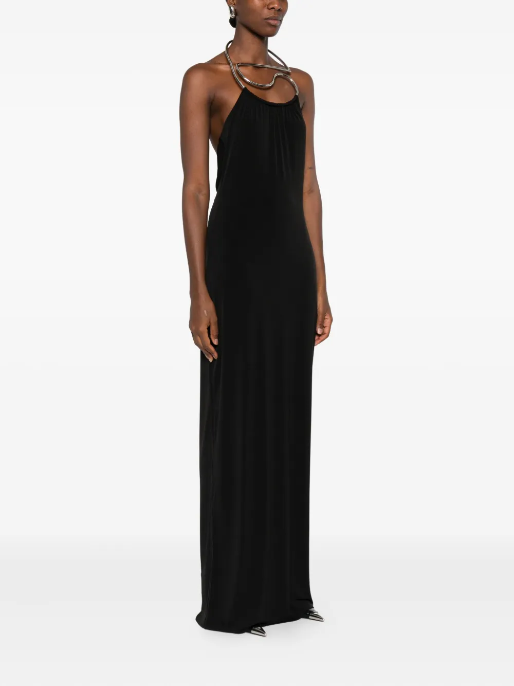 Coperni halter-neck maxi dress Zwart