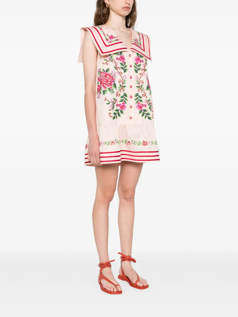FARM Rio Jurk met bloemenprint Roze