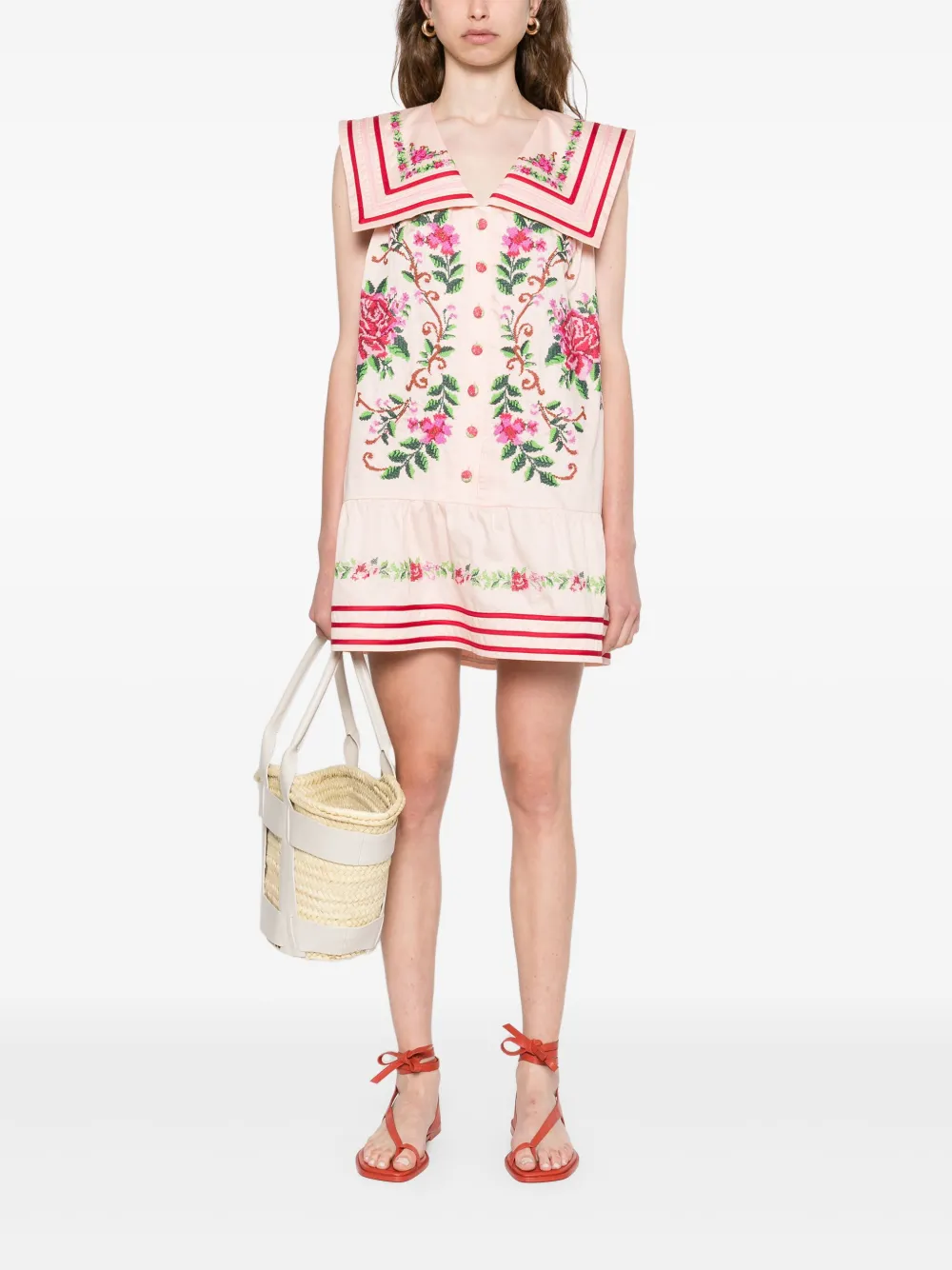 FARM Rio Jurk met bloemenprint Roze