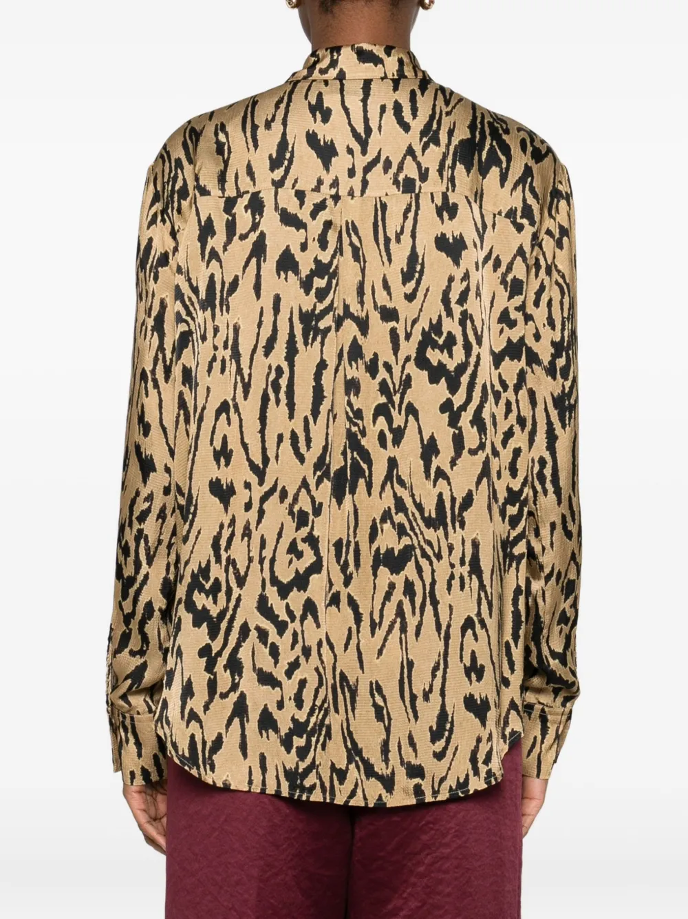 Forte Blouse met dierenprint Beige
