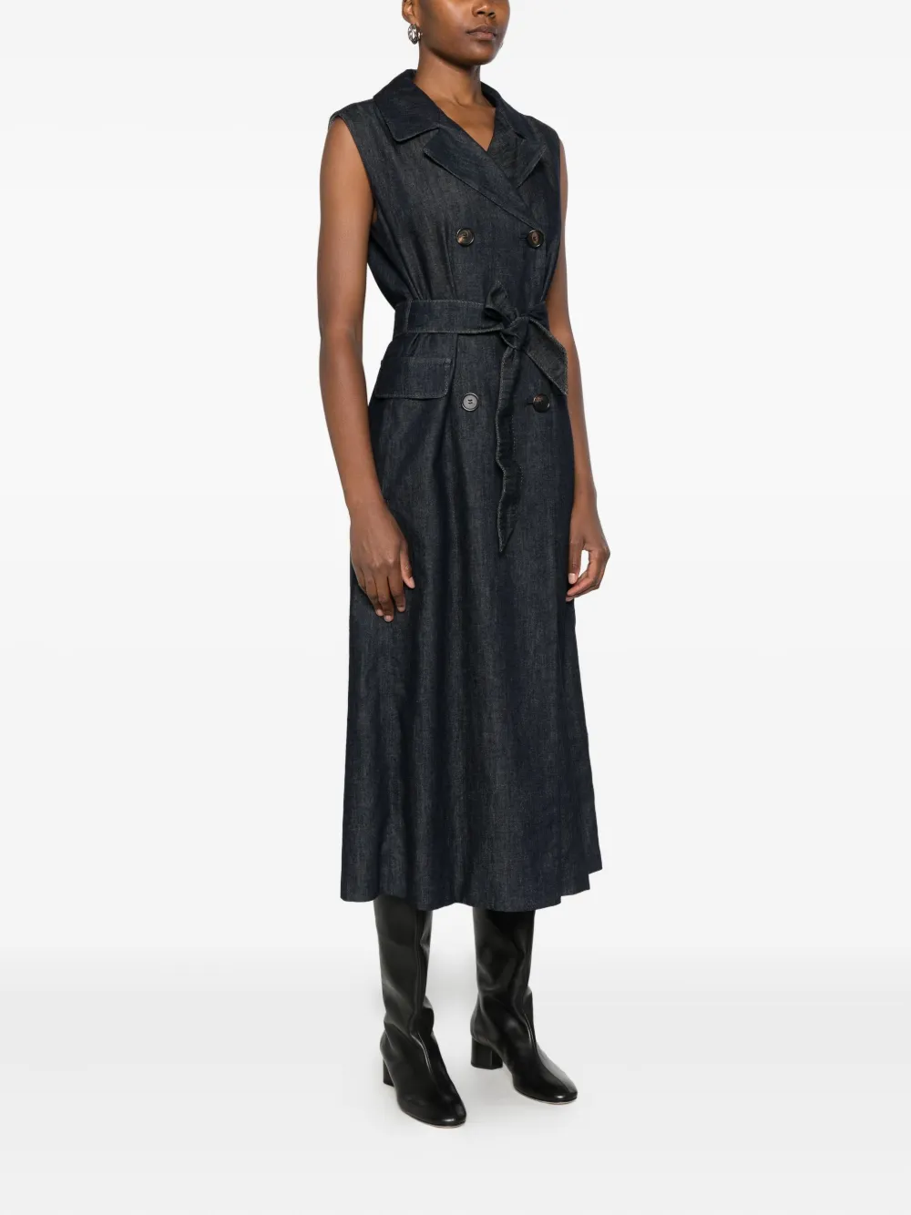 'S Max Mara Mouwloze midi-blousejurk Blauw
