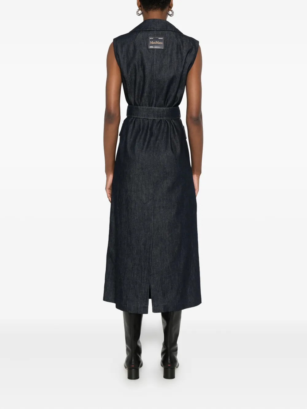 'S Max Mara Mouwloze midi-blousejurk Blauw