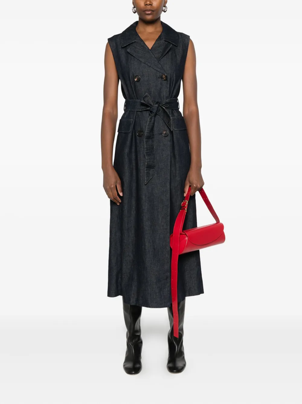 'S Max Mara sleeveless midi shirt dress - Blauw