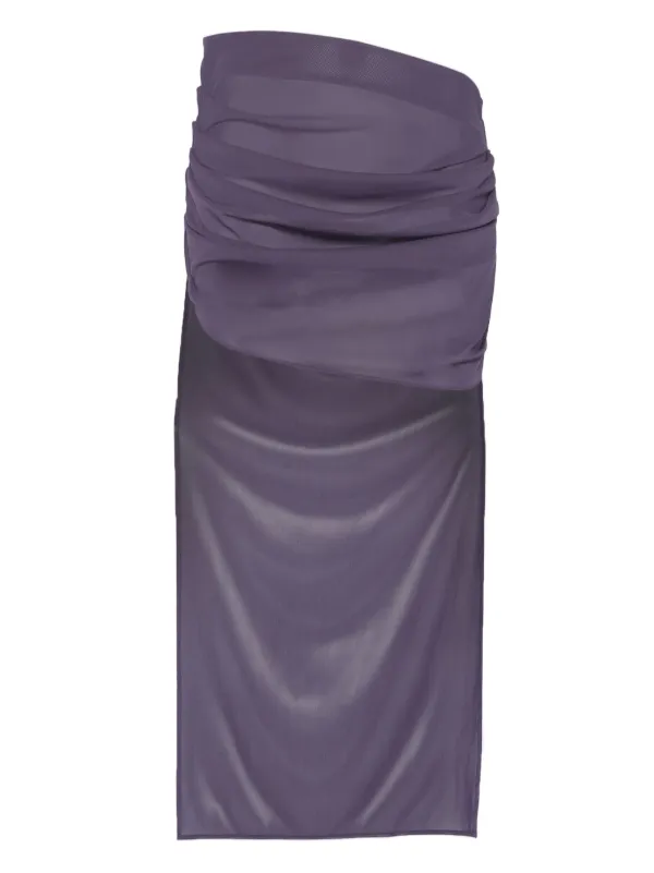 Alex Perry Tucked Mesh Mini Skirt in Purple