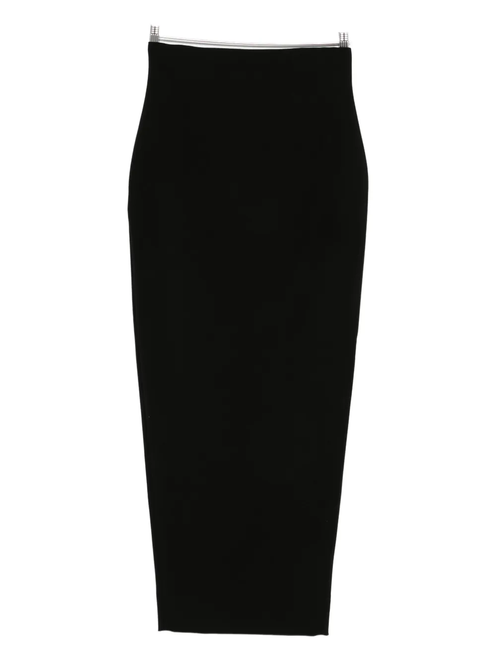 Rick Owens Womens Black Sacriskirt Ribbed Knitted Midi Skirt In Black