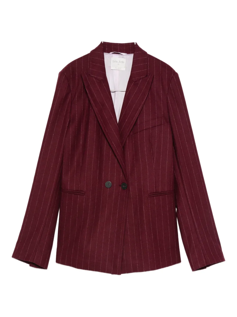 Forte Forte Pinstripe Double-breasted Blazer In Red