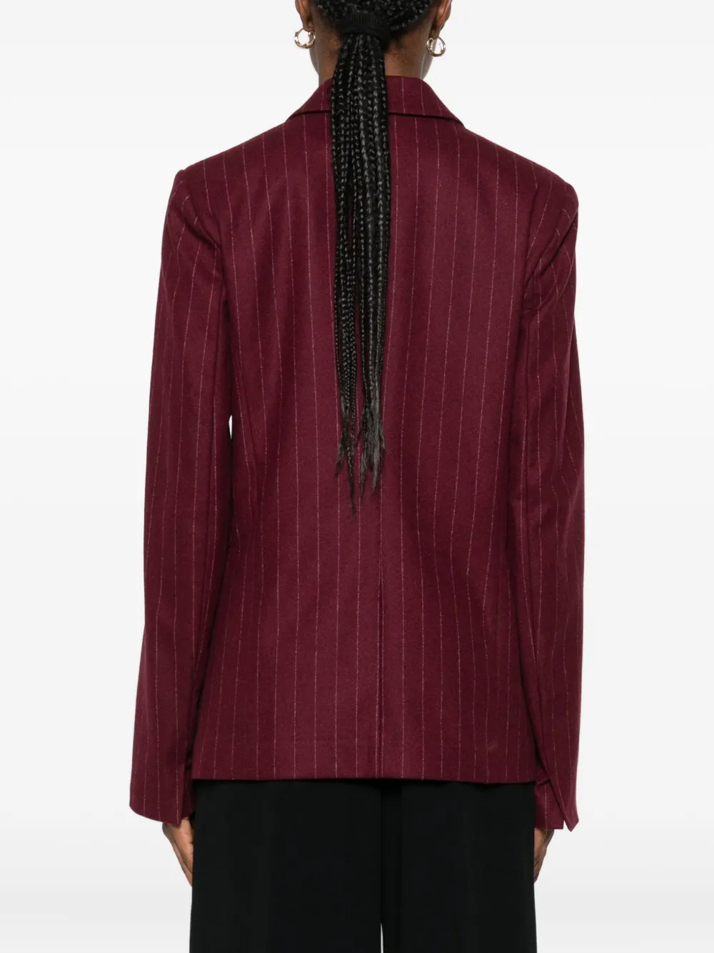 Forte Forte Pinstripe Double-breasted Blazer In Red