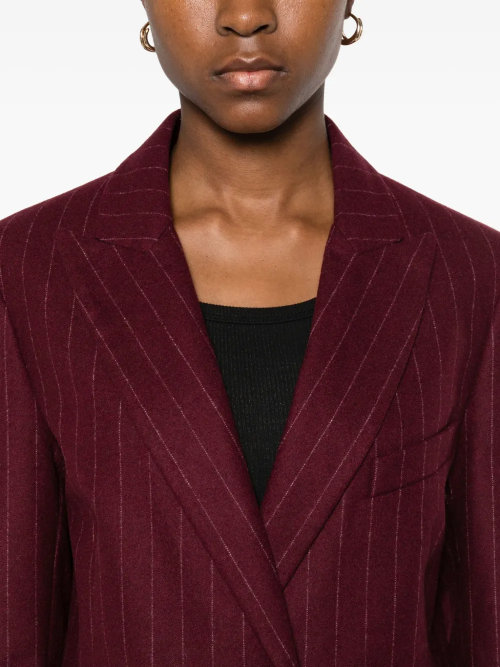 Forte Forte Pinstripe Double-breasted Blazer In Red