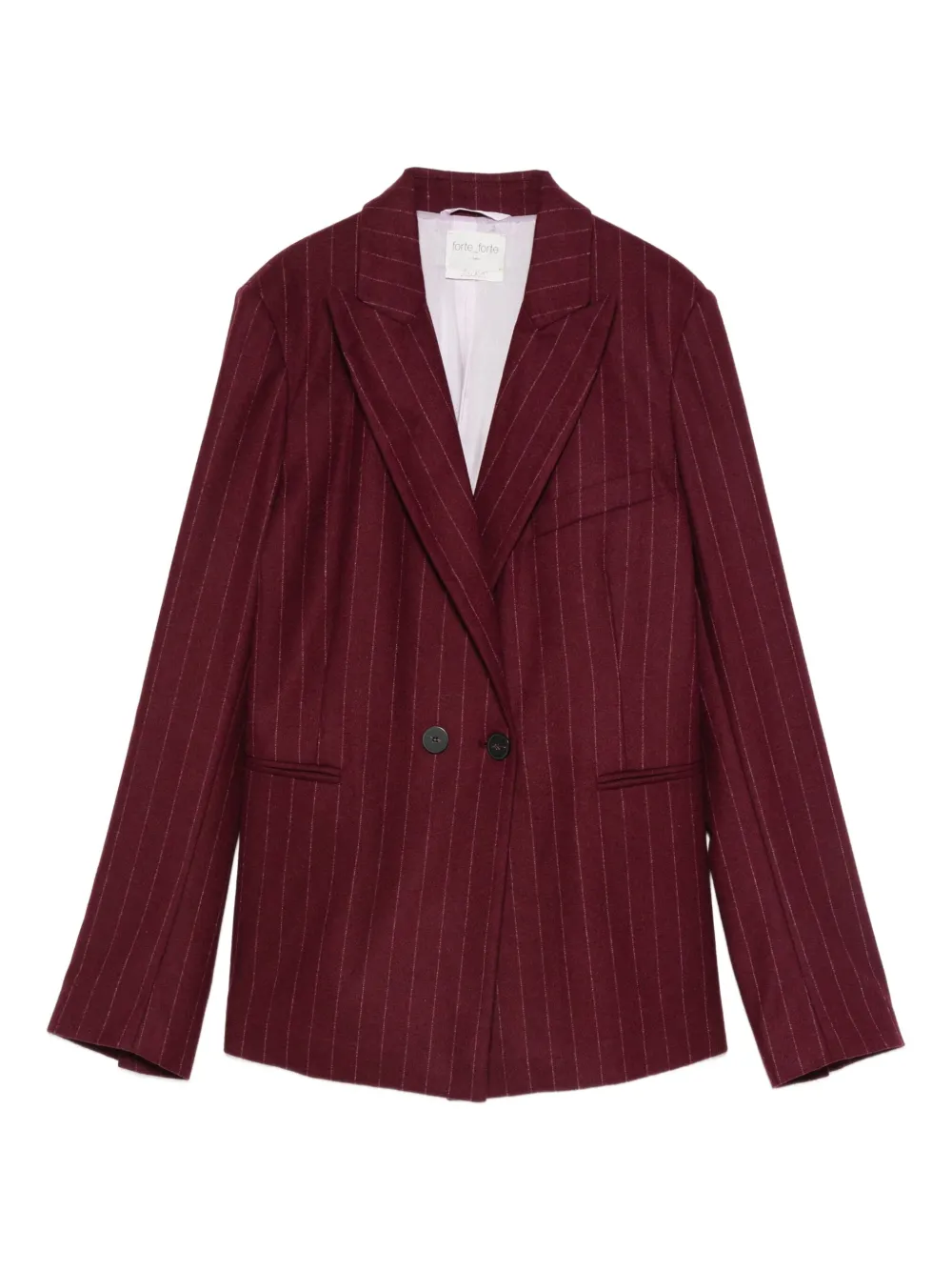 Forte Forte blazer con rayas diplomáticas estampadas y doble botonadura | rojo | Image 1