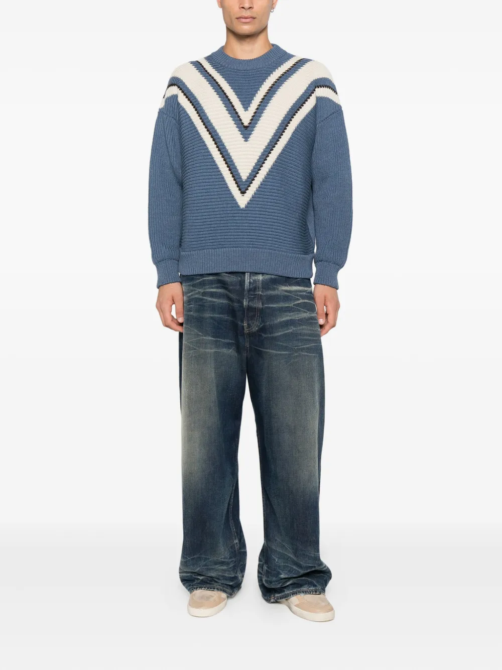 Golden Goose Wollen trui met V-hals Blauw