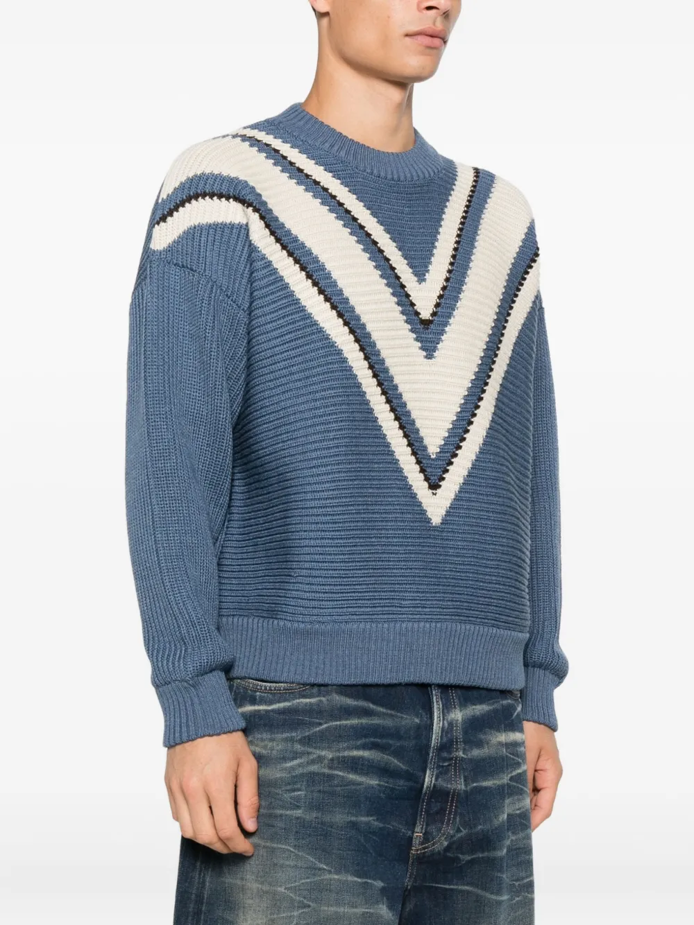 Golden Goose Wollen trui met V-hals Blauw