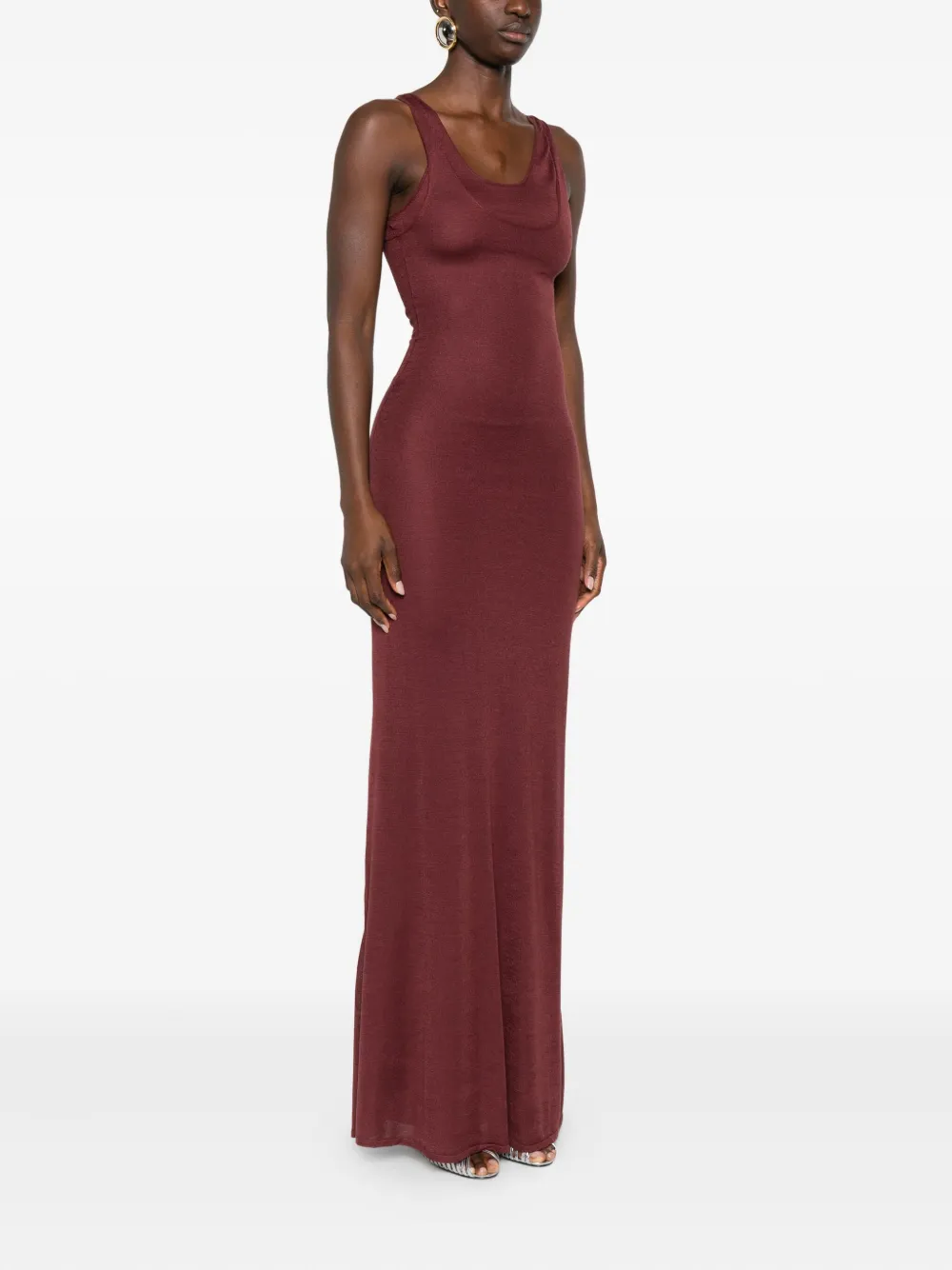 Aya Muse Maxi-jurk met diepe hals Bruin