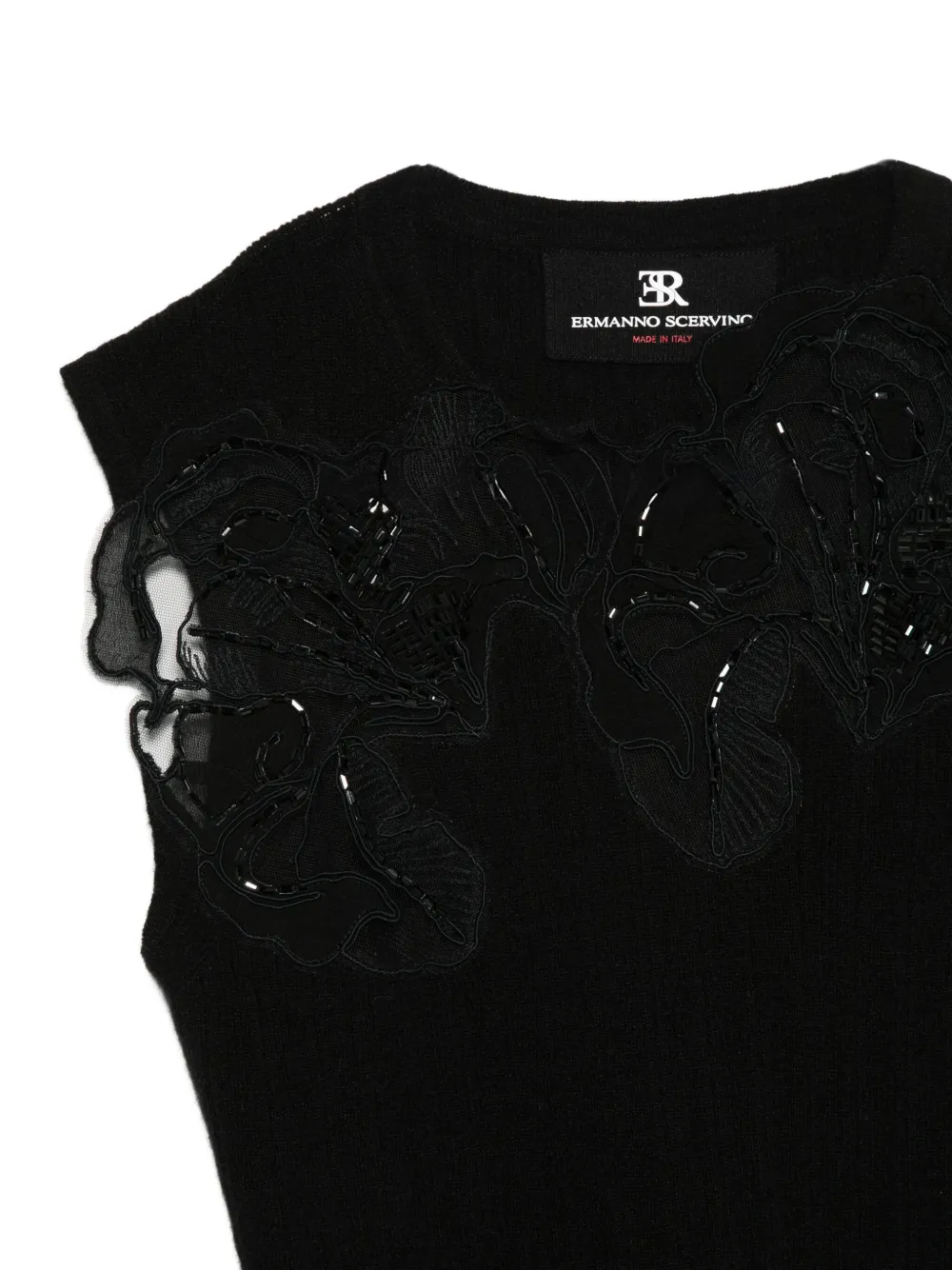 Ermanno Scervino Verfraaide mouwloze blouse Zwart