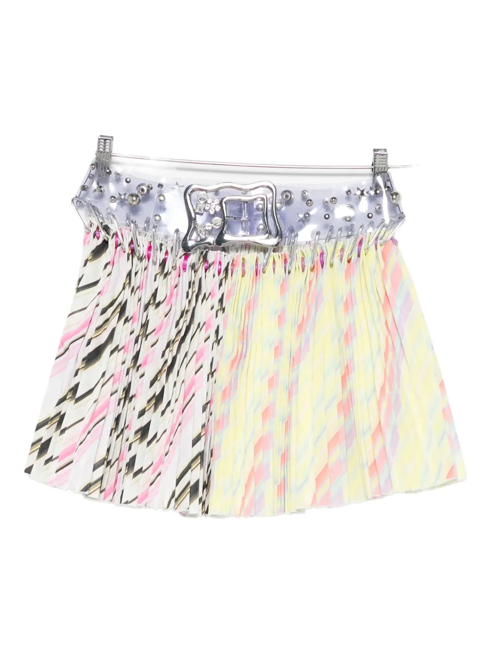 Chopova Lowena Pleated Carabiner Skirt In Multi