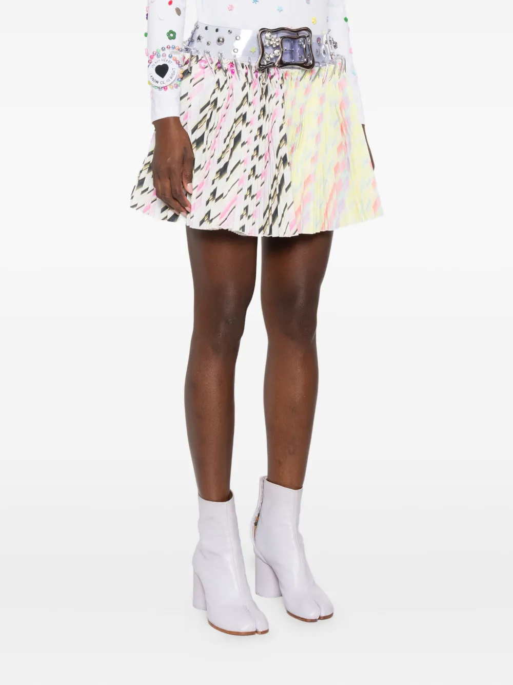 Chopova Lowena Pleated Carabiner Skirt In Multi