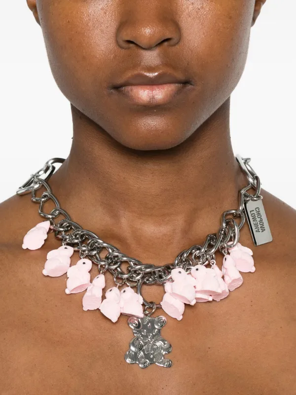 Chopova Lowena Charm Chain Necklace | Pink | FARFETCH