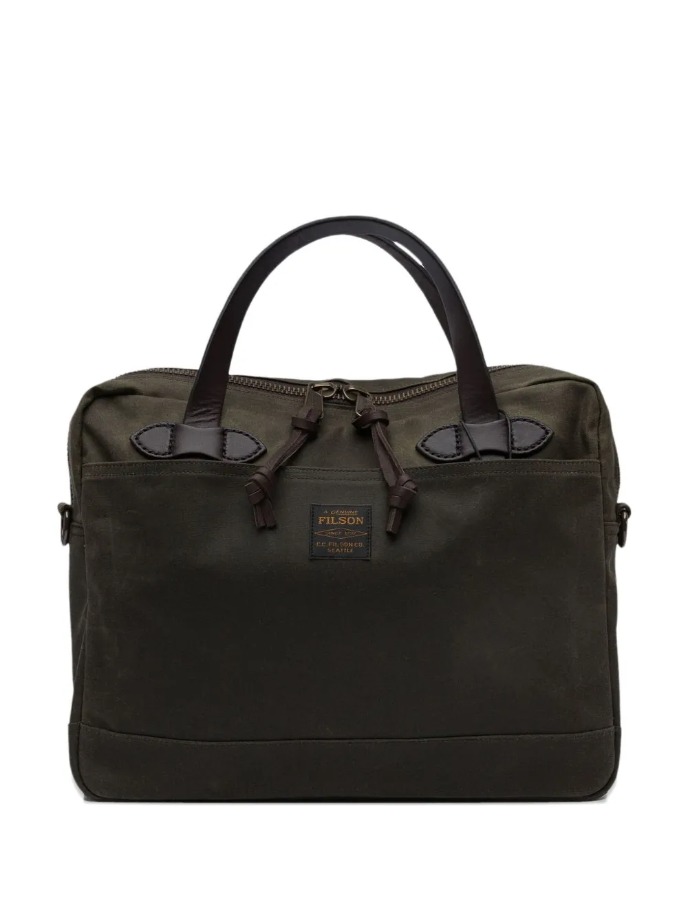 logo-patch cotton shoulder bag