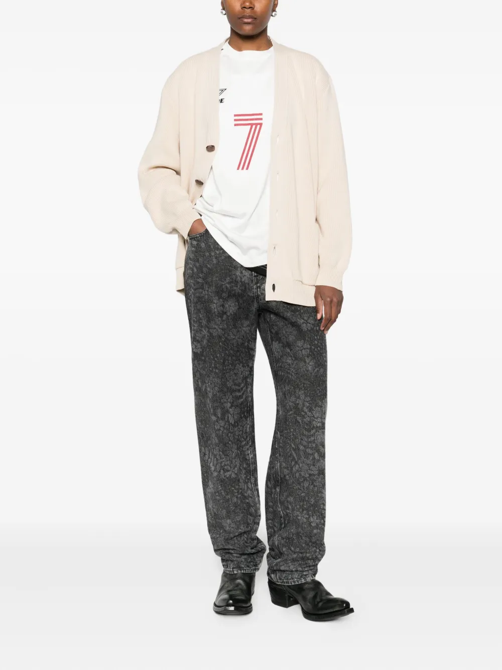 Golden Goose acid-wash cotton jeans - Grijs