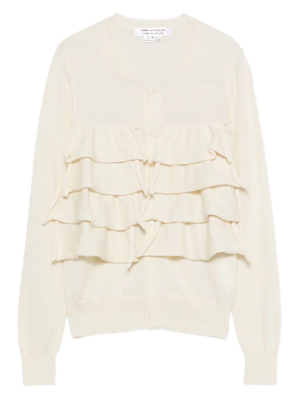 Comme Des Garçons tiered-ruffle cardigan | White | Image 1