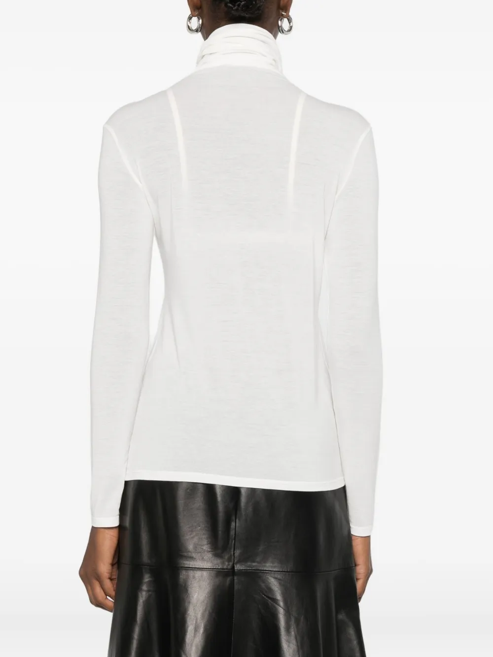 Antonelli Condor Roll-neck Long-sleeve Top In White