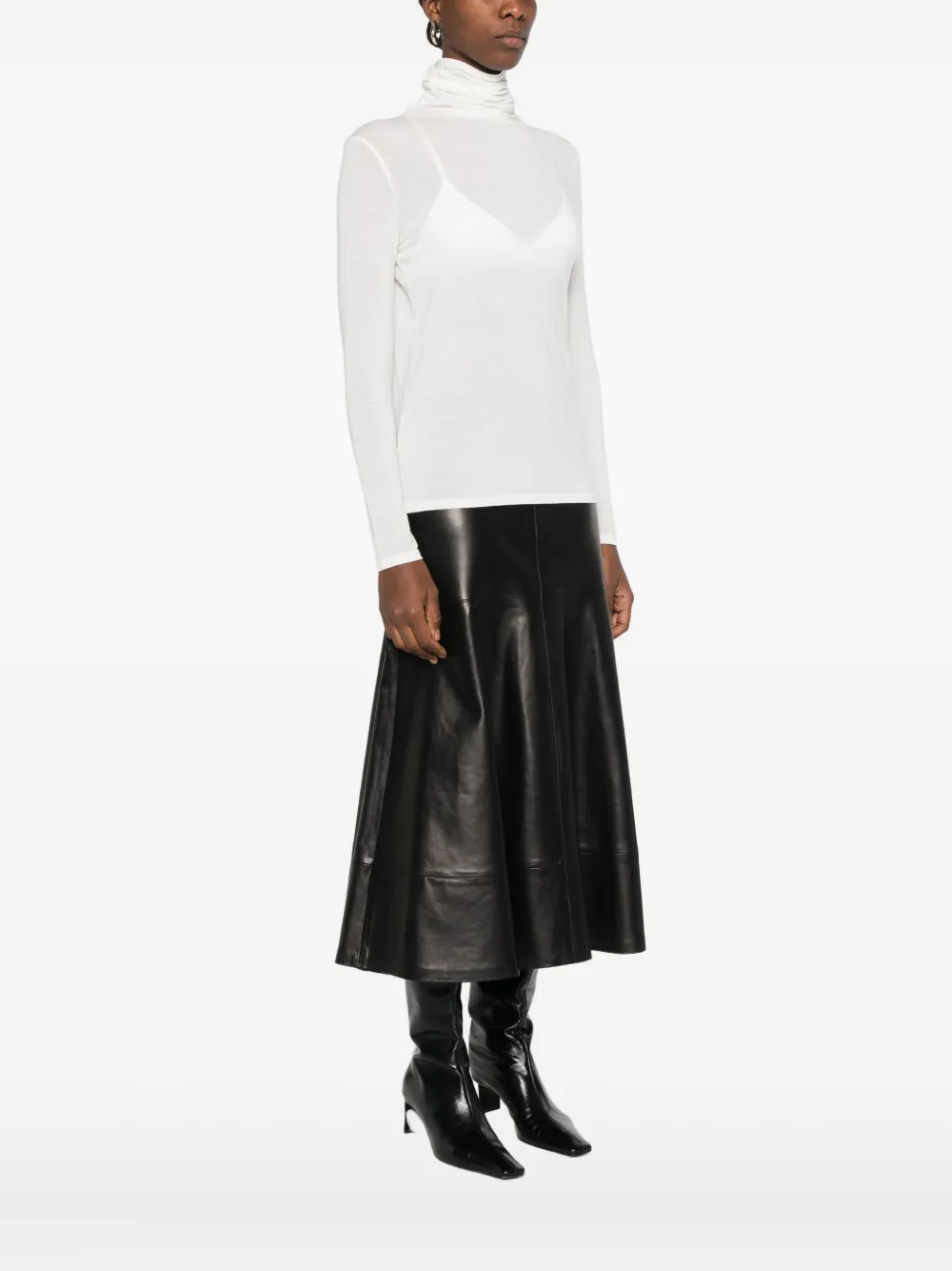 Antonelli Condor Roll-neck Long-sleeve Top In White