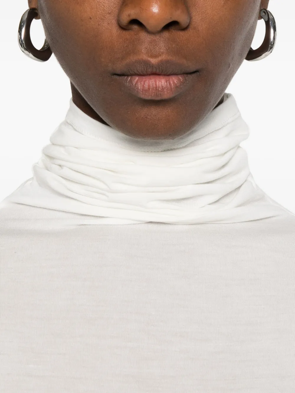 Antonelli Condor Roll-neck Long-sleeve Top In White