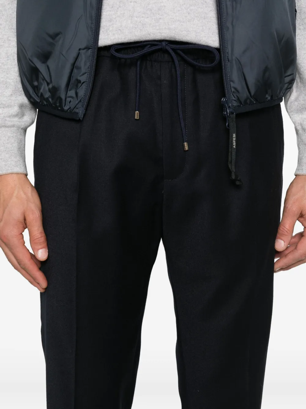 Briglia 1949 drawstring wool trousers Blauw